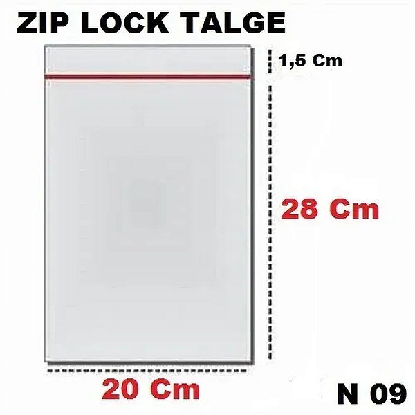 SACO ZIP LOCK N.9 20X28CM C/100