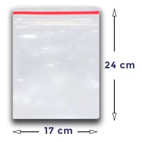 SACO ZIP LOCK 17CM X 24CM C/100 UNIDADES