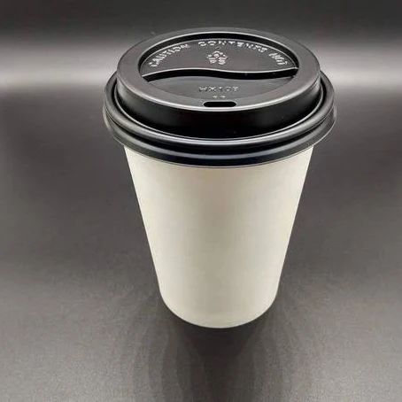 TAMPA PRETA COPO PAPEL 180ML C/25