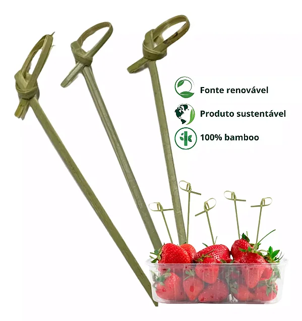 ESPETO BAMBU KNOTTED STICK 9CM C/50