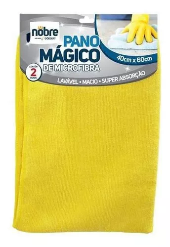 PANO DE MICROFIBRA 40X60 AMARELO C/2 UND NOBRE