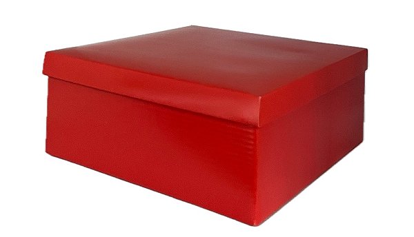 CAIXA QUADRADA VERMELHA 21X21X8,5CM UNIDADE - RD25