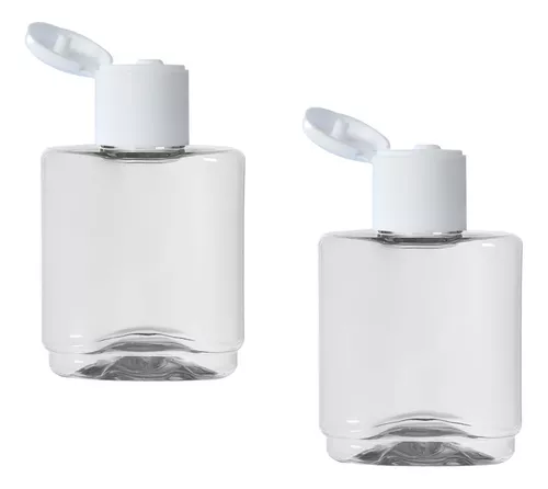 FRASCO PLASTICO 35ML PVC RETANGULAR TAMPA FLIP TOP BRANCA C/10