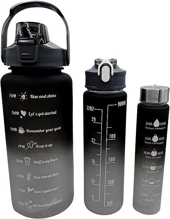 GARRAFA AGUA 2000ML - C/3 ( TAMANHOS DIFERENTES )