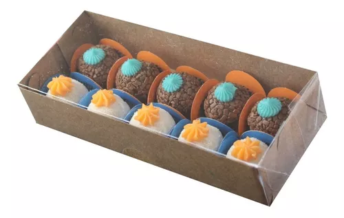 CAIXA FUNDO KRAFT 10 DOCES TAMPA TRANSPARENTE PCT C/10 UND