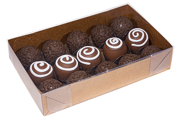 CAIXA FUNDO KRAFT 15 DOCES TAMPA TRANSPARENTE PCT C/10 UND