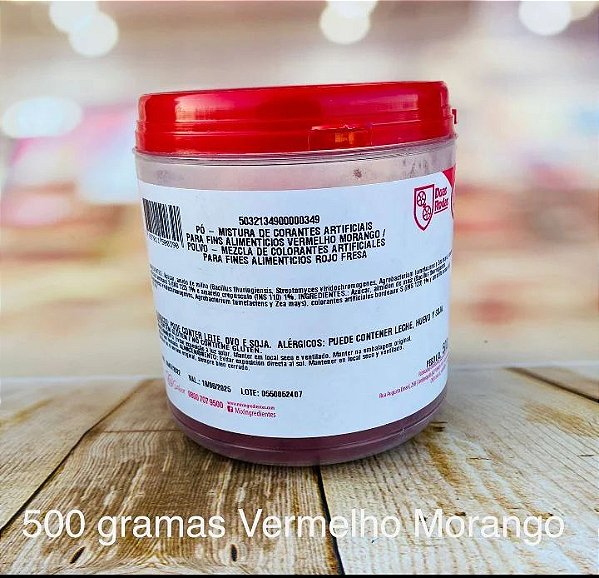 CORANTE PO VERMELHO MORANGO 500GR