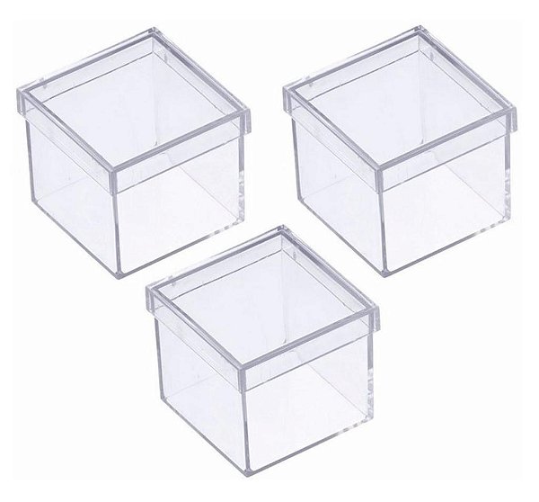 CAIXA ACRILICA 4X4X4CM PC C/10 UNIDADES