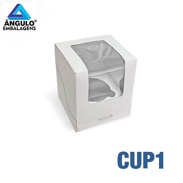 CAIXA PARA 1 CUPCAKE BRANCO 8,5X8,5X10CM UNIDADE - CUP1