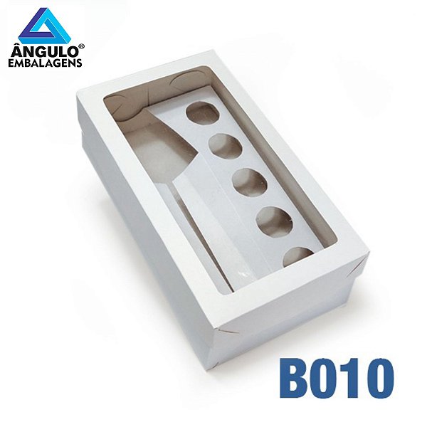 CAIXA COM VISOR P/GARRAFA E 5 DOCES BRANCA 23X12,5X6,5CM - B010