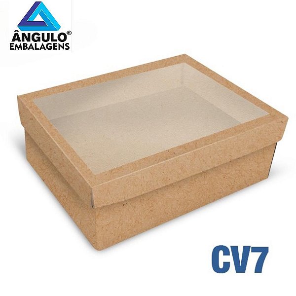 CAIXA RETANGULAR C/TAMPA DE VISOR KRAFT 23X16X9CM UNIDADE - CV7