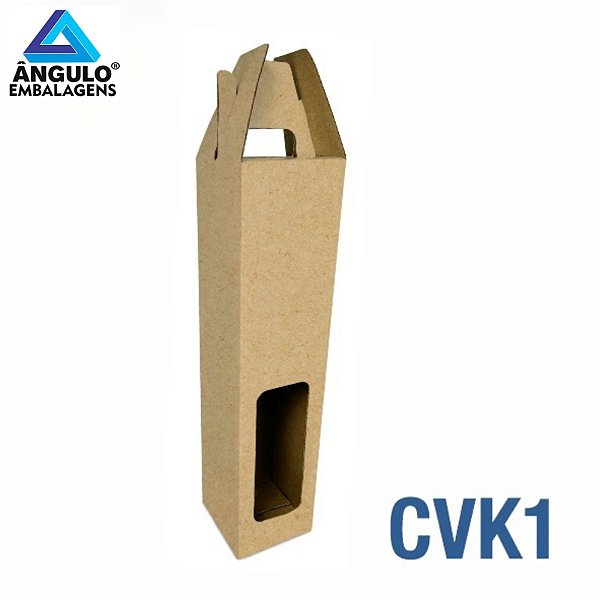 CAIXA PARA 1 VINHO KRAFT 8X8X33CM UNIDADE - CVK1
