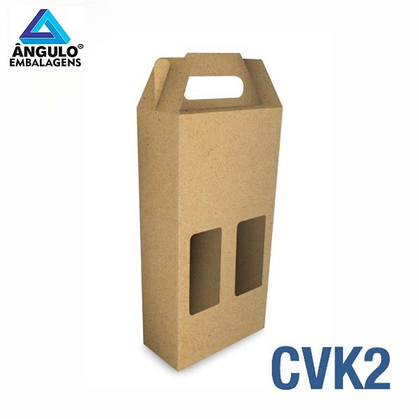 CAIXA PARA 2 VINHOS KRAFT 16,5X8X33CM UNIDADE CVK2