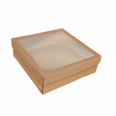 CAIXA QUADRADA COM TAMPA DE VISOR KRAFT 27X27X9CM UNIDADE - CV8