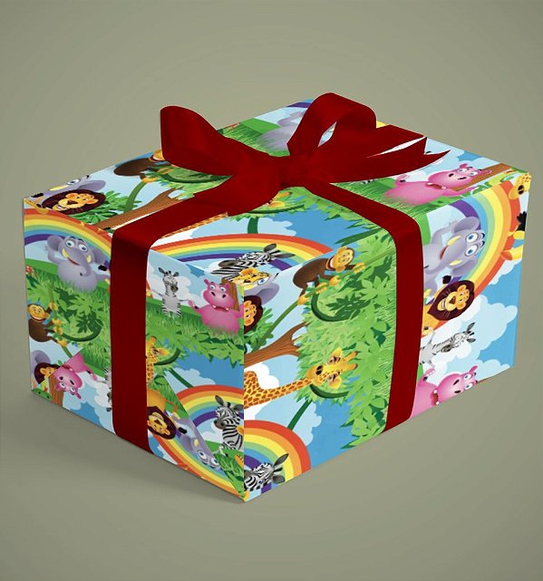 BOBINA PRES.60CM INFAN. ARCO IRIS/ANIMAIS R.151