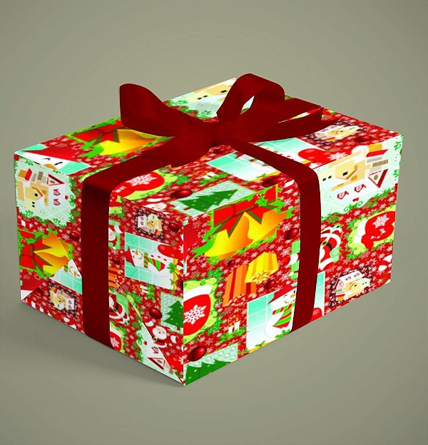 BOBINA PRESENTE 60CM NATAL REF 243 - PAPAI NOEL