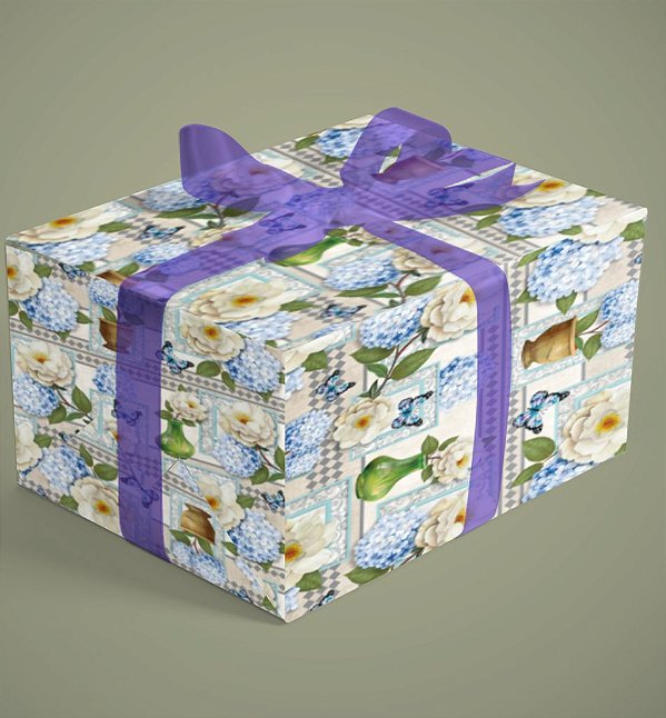 BOBINA 60CM FLORAL JARRA VERDE COM FLORES 292