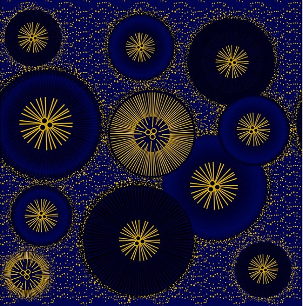 BOBINA PRES.40CM AZUL COM DOURADO 333