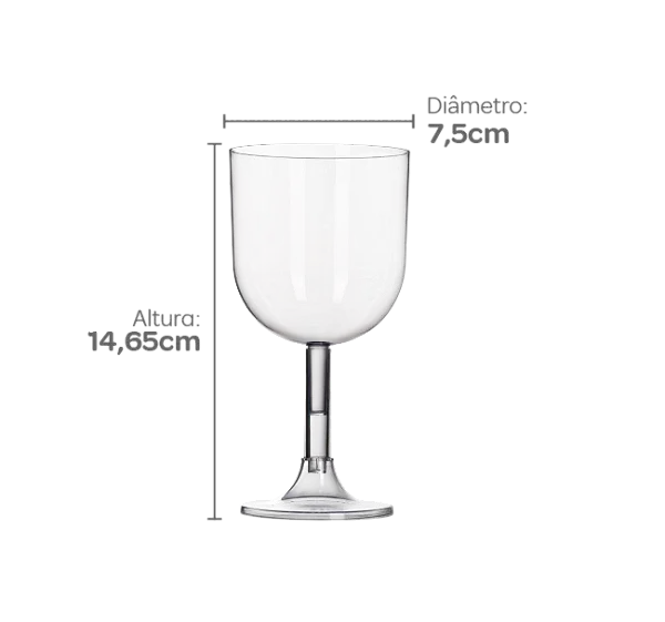 TACA ACRILICA VINHO 260ML COM 4 UNIDADES