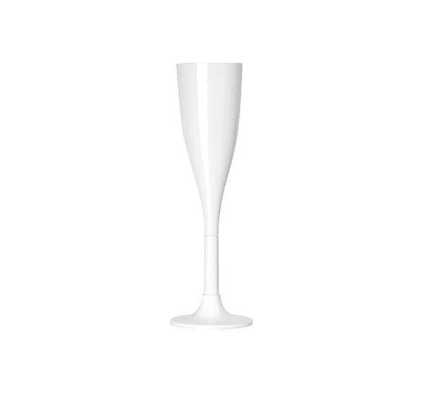 TACA ACRILICA CHAMPAGNE 120ML BRANCA C/4 UND