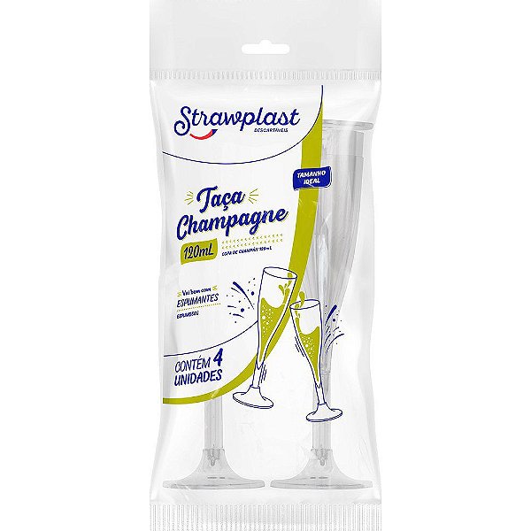 TACA ACRILICA CHAMPAGNE 120ML CRISTAL C/4