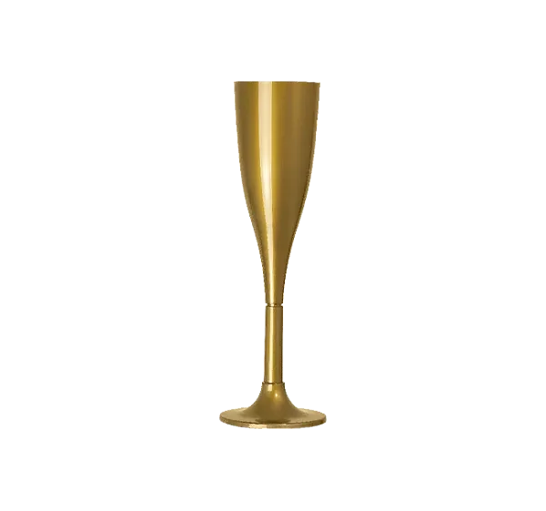 TACA ACRILICA CHAMPAGNE DOURADA 120ML COM 4 UNIDADES