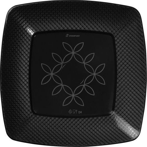 PRATO ACRILICO 15 PRETO QUADRADO C/10