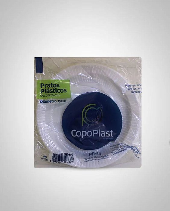 PRATO RASO 15CM COPOPLAST BRANCO C/10