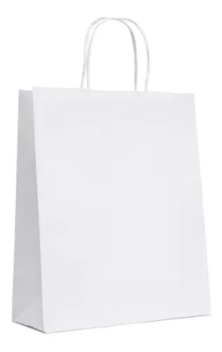 SACOLA PAPEL BRANCA M 25X31 PACOTE COM 10 UNIDADES