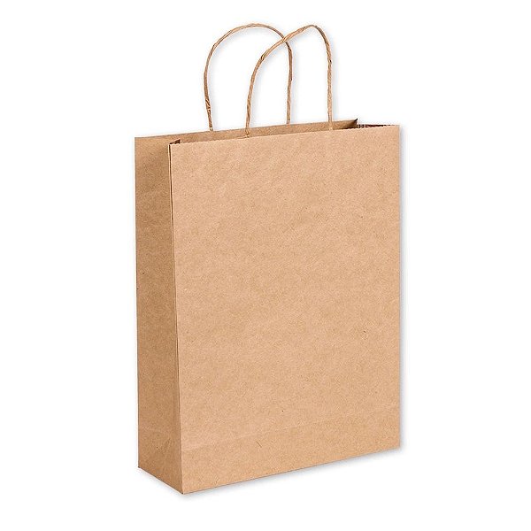 SACOLA PAPEL KRAFT PP 18X22X9 C/10