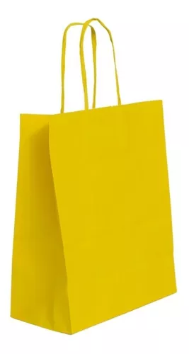 SACOLA PAPEL AMARELA M 25X31 C/10