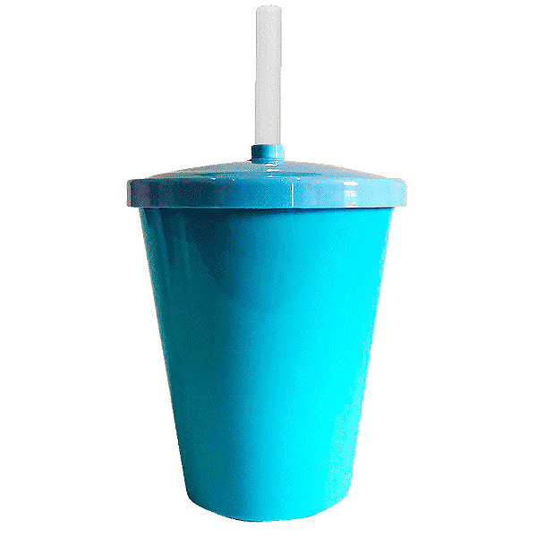 COPO TWISTER 300ML AZUL BEBE COM TAMPA E CANUDO UND