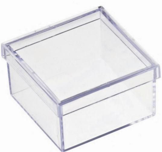 CAIXA ACRILICA 7X7X4 PACOTE C/10 UND TRANSPARENTE