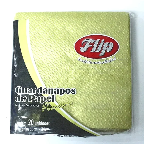 GUARDANAPO 30X31 IMP DOURADO C/20
