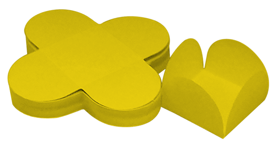 FORMA 4 PETALAS AMARELO C/50 UND