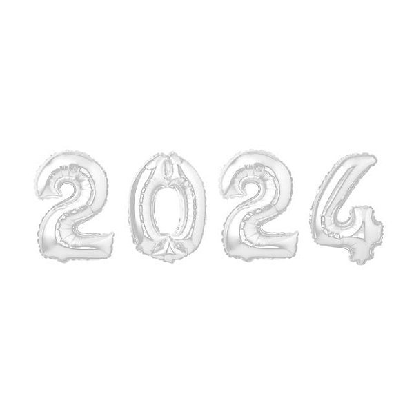 KIT BALAO METALIZADO PRATA 40CM 2.024