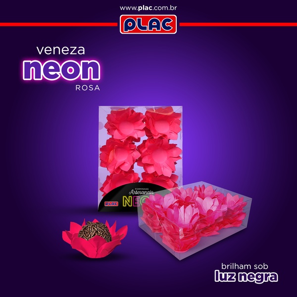 FORMA PARA DOCES VENEZA ROSA NEON C/40