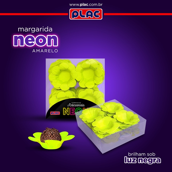 FORMA P/ DOCE MARGARIDA NEON AMARELO 40 UN