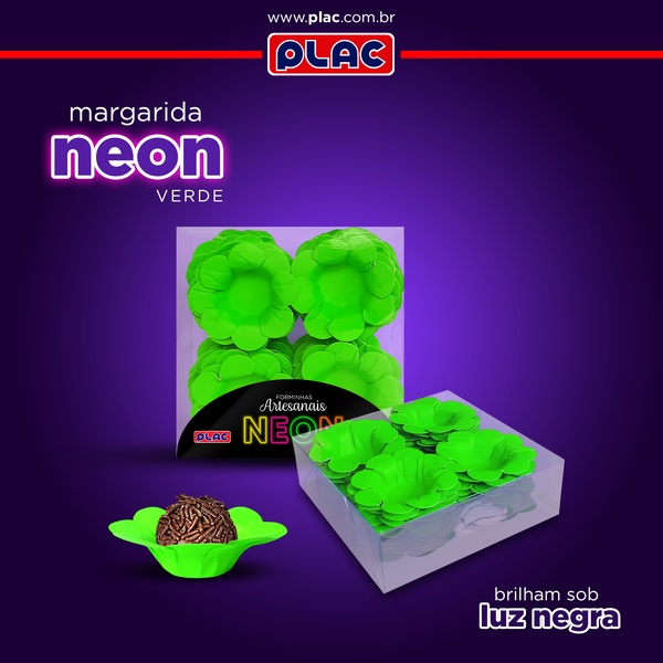 FORMA P/ DOCE MARGARIDA NEON VERDE 40 UN