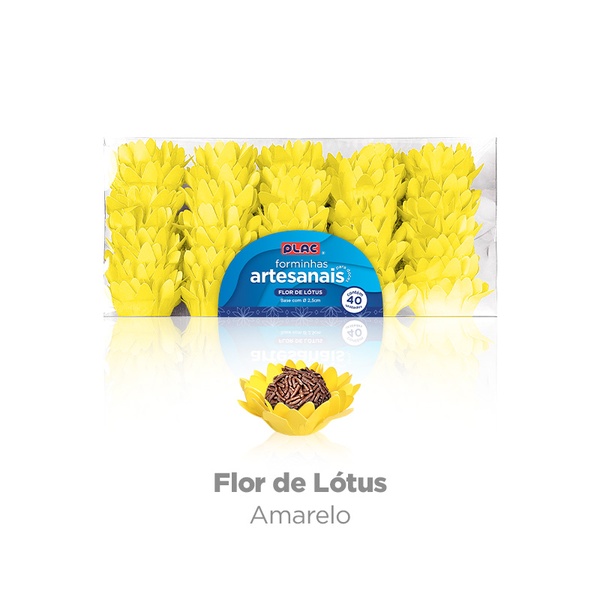 FORMA P/ DOCES FLOR DE LOTUS AMARELO C/40 UND