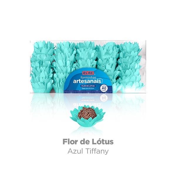 FORMA P/ DOCES FLOR DE LOTUS AZUL TIFFANY C/40 UND