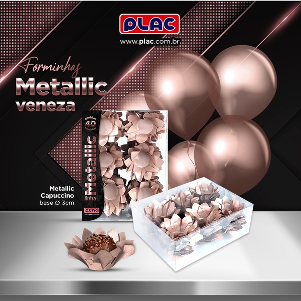 FORMA P/ DOCES VENEZA METALLIC CAPUCCINO 40 UN