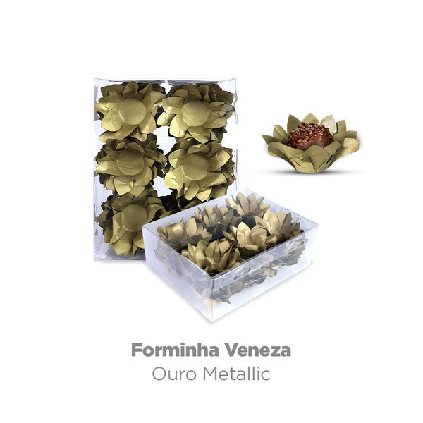FORMA P/ DOCES VENEZA METALLIC OURO 40 UN