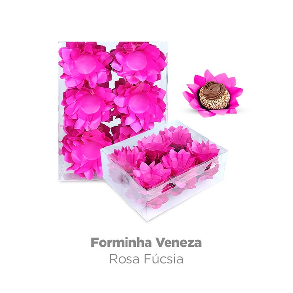 FORMA P/ DOCES VENEZA ROSA FUCSIA 40 UN