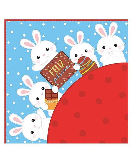 ENVELOPE METALIZADO FLOQUINHOS PASCOA AZUL 39x39 PT C/25 UN