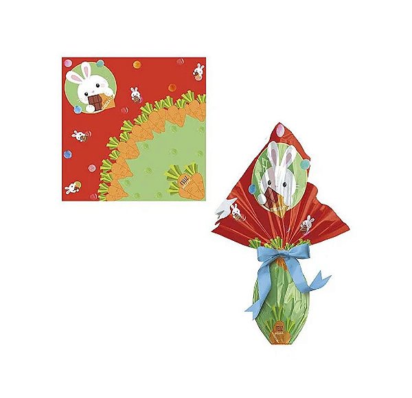 ENVELOPE METALIZADO FLOQUINHOS PASCOA 35x35 PT C/25 UN