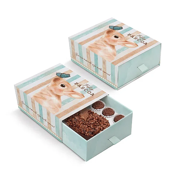 CAIXA GAVETA COM PUXADOR MEIO OVO 250G C/COLHER