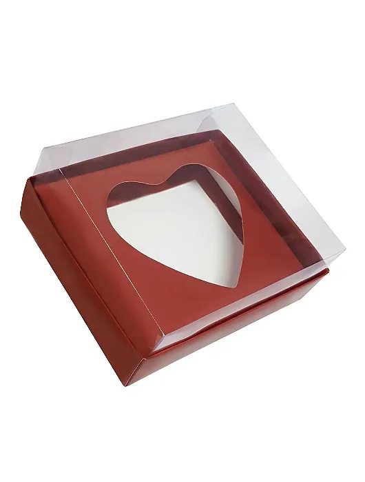 CAIXA MEIO OVO CORAÇÃO VERMELHA BARRADO OURO M 350GR UNIDADE