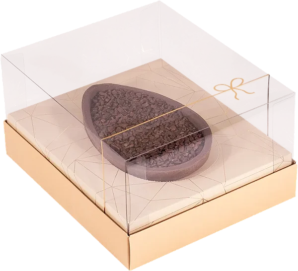 CAIXA OVO 150/250GR OFF WHITE/CARAMELO 9X16X12 UNID C4611