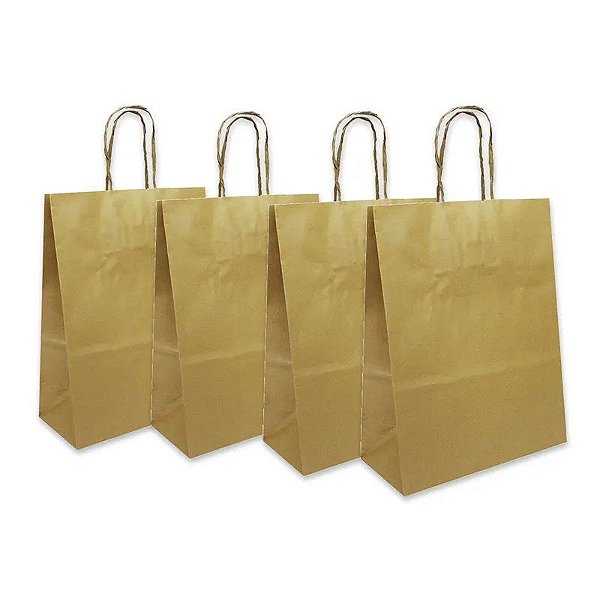 SACOLA PAPEL OURO M 25X31 C/10